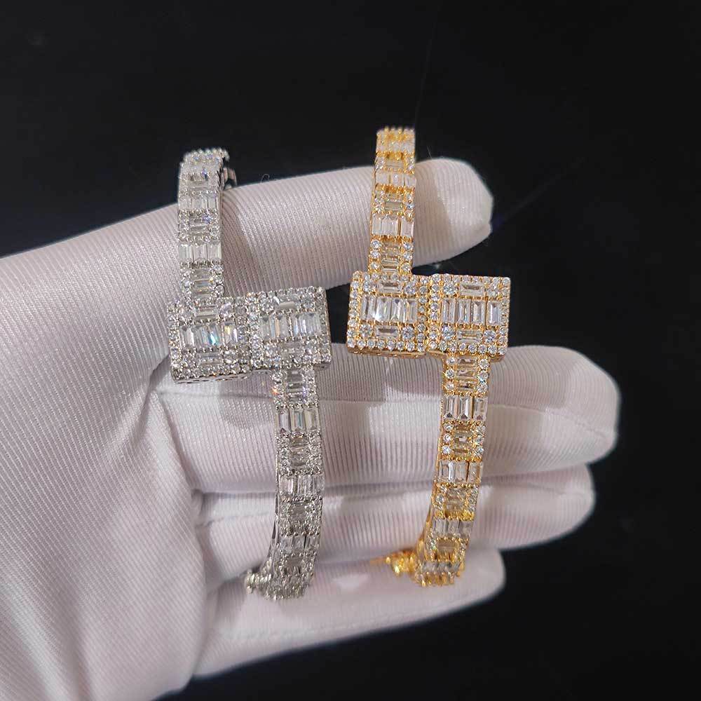 Gold Plated Men's Bracelet with HT Cubic Zirconia