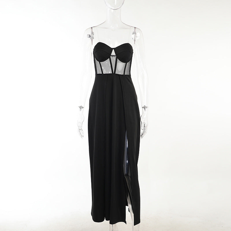 HY21554 Knitted Bodycon Split Dress for Women