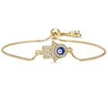 Zircon Palm Lucky Gold Bracelet with Oil Dripping Micro Set