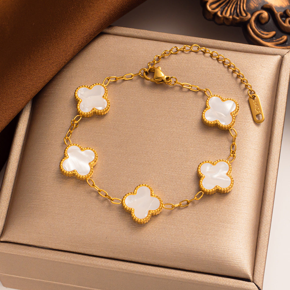 Green Drop Gum Flower Gold Bracelet Jewelry