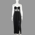 HY21554 Knitted Bodycon Split Dress for Women