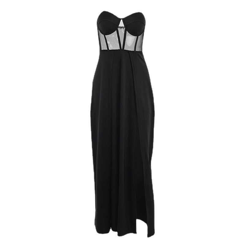 HY21554 Knitted Bodycon Split Dress for Women
