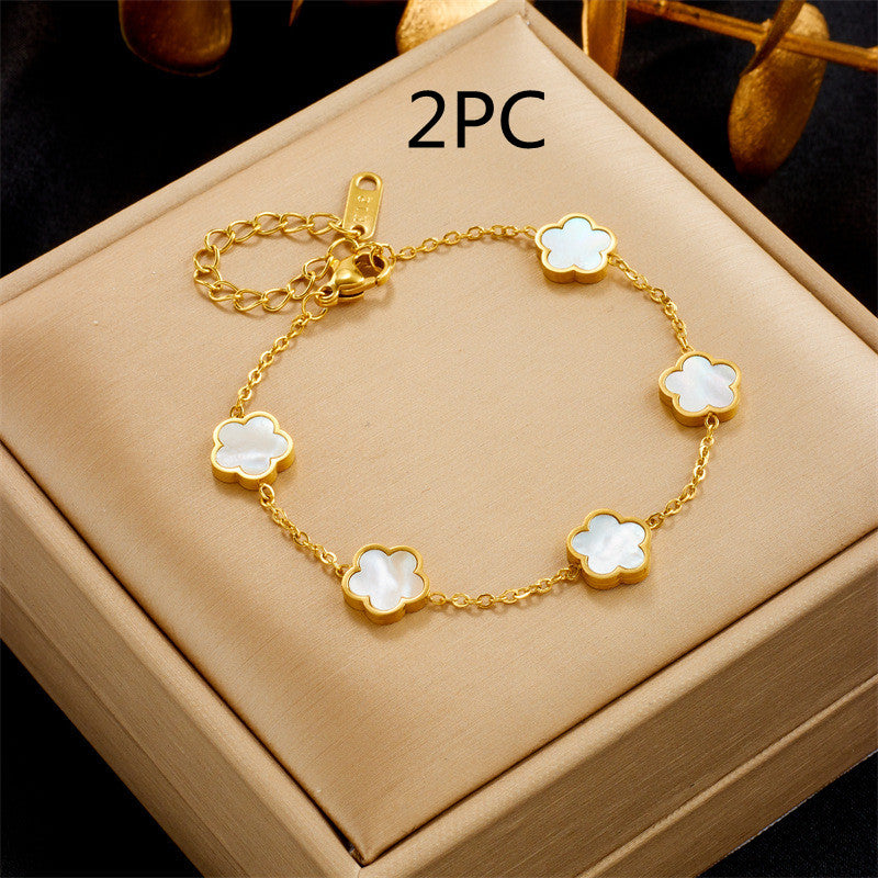 Green Drop Gum Flower Gold Bracelet Jewelry