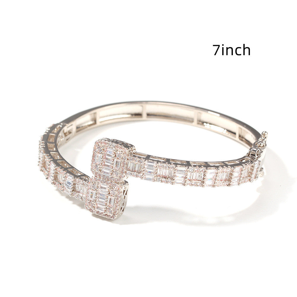 Gold Plated Men's Bracelet with HT Cubic Zirconia